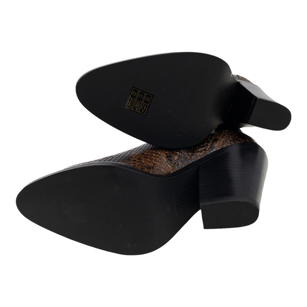 Ash Brown Snake Python Esquire Pointed Toe Leathe… - image 10